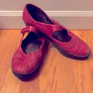 Red Leather Aerosoles Mary Janes